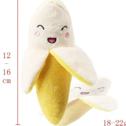 Jouet en peluche pour chien avec des motifs de fruits et d'animaux de dessin animé