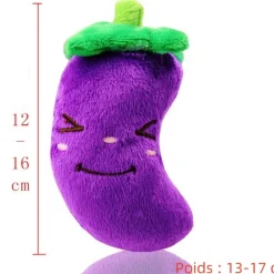 Jouet en peluche pour chien avec des motifs de fruits et d'animaux de dessin animé