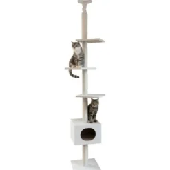 KERBL - Kerbl - arbre a chat ferdi - 38 x 38 x 240 a 260 cm - blanc - sisal