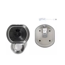 Livoo distributeur de croquettes automatique 5w noir + fontaine à eau - pet107