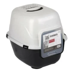 M PETS - Maison de toilette thebes - 62x53x58 cm - noir et blanc - pour chat