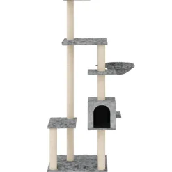MAISON EXCLUSIVE - Arbre à chat avec griffoirs en sisal gris clair 142 cm