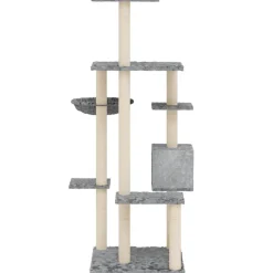 MAISON EXCLUSIVE - Arbre à chat avec griffoirs en sisal gris clair 142 cm