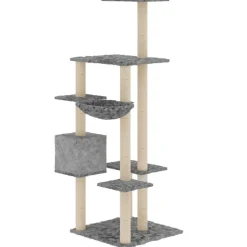 MAISON EXCLUSIVE - Arbre à chat avec griffoirs en sisal gris clair 142 cm
