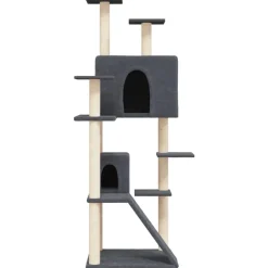 MAISON EXCLUSIVE - Arbre à chat avec griffoirs en sisal gris foncé 153 cm