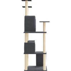 MAISON EXCLUSIVE - Arbre à chat avec griffoirs en sisal gris foncé 153 cm