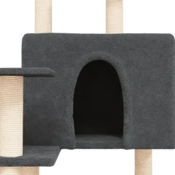 MAISON EXCLUSIVE - Arbre à chat avec griffoirs en sisal gris foncé 153 cm