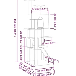MAISON EXCLUSIVE - Arbre à chat avec griffoirs en sisal gris foncé 153 cm