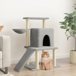 MAISON EXCLUSIVE - Arbre à chat avec griffoirs en sisal gris clair 96,5 cm