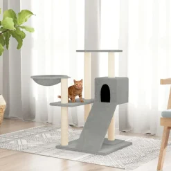 MAISON EXCLUSIVE - Arbre à chat avec griffoirs en sisal gris clair 82 cm
