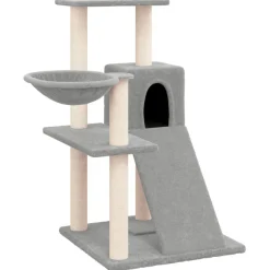MAISON EXCLUSIVE - Arbre à chat avec griffoirs en sisal gris clair 82 cm