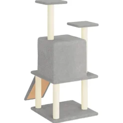 MAISON EXCLUSIVE - Arbre à chat avec griffoirs en sisal gris clair 110 cm