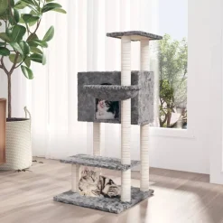 MAISON EXCLUSIVE - Arbre à chat avec griffoirs en sisal gris clair 108,5 cm