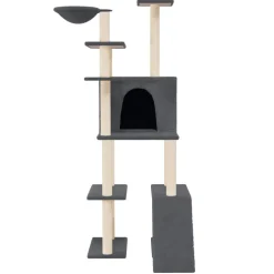 MAISON EXCLUSIVE - Arbre à chat avec griffoirs en sisal gris foncé 166 cm