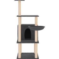MAISON EXCLUSIVE - Arbre à chat avec griffoirs en sisal gris foncé 132 cm