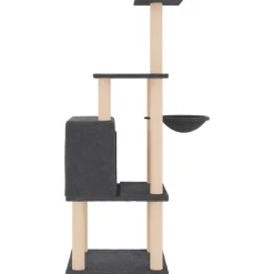 MAISON EXCLUSIVE - Arbre à chat avec griffoirs en sisal gris foncé 132 cm