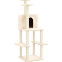 MAISON EXCLUSIVE - Arbre à chat avec griffoirs en sisal crème 144,5 cm