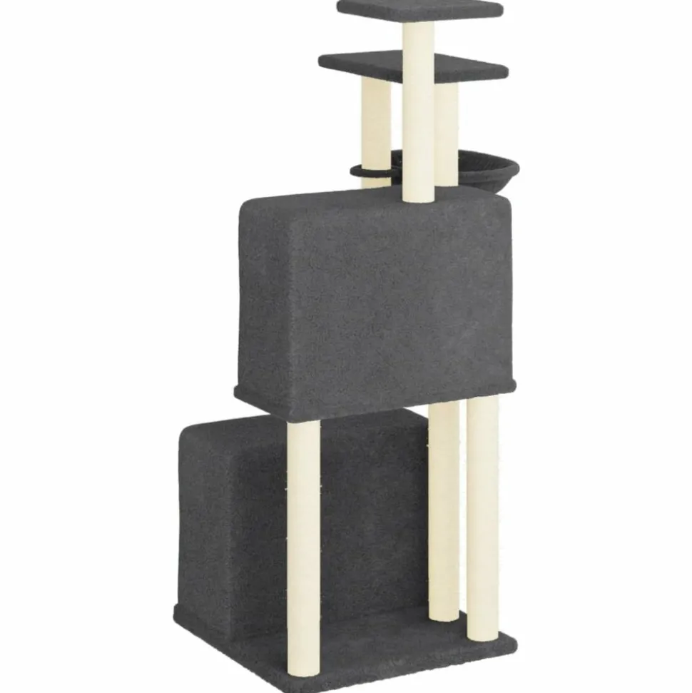 MAISON EXCLUSIVE - Arbre à chat avec griffoirs en sisal gris foncé 122 cm