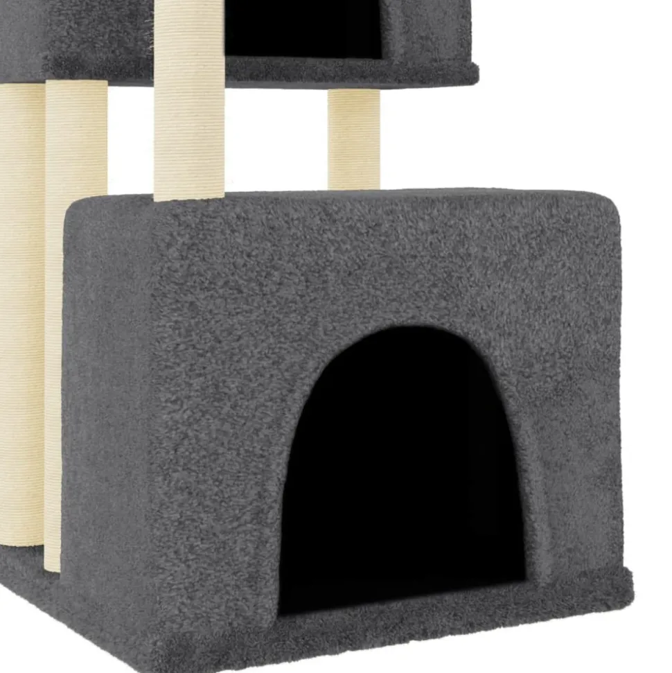 MAISON EXCLUSIVE - Arbre à chat avec griffoirs en sisal gris foncé 122 cm