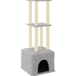 MAISON EXCLUSIVE - Arbre à chat avec griffoirs en sisal gris clair 133,5 cm