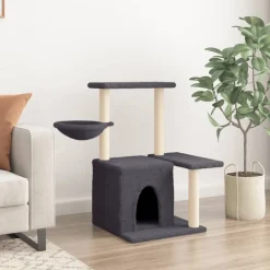 MAISON EXCLUSIVE - Arbre à chat avec griffoirs en sisal gris foncé 83 cm