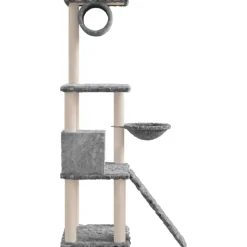 MAISON EXCLUSIVE - Arbre à chat avec griffoirs en sisal gris clair 131 cm