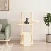MAISON EXCLUSIVE - Arbre à chat avec griffoirs en sisal crème 133 cm