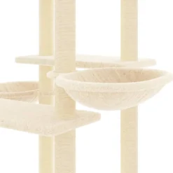 MAISON EXCLUSIVE - Arbre à chat avec griffoirs en sisal crème 133 cm