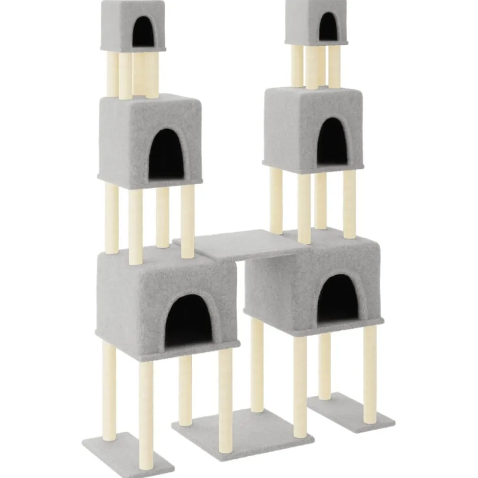 MAISON EXCLUSIVE - Arbre à chat avec griffoirs en sisal gris clair 199 cm
