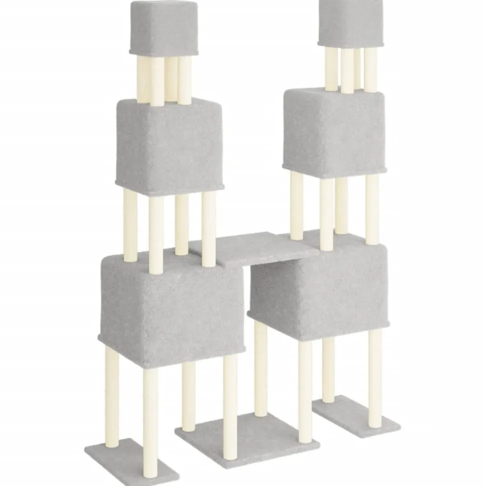 MAISON EXCLUSIVE - Arbre à chat avec griffoirs en sisal gris clair 199 cm