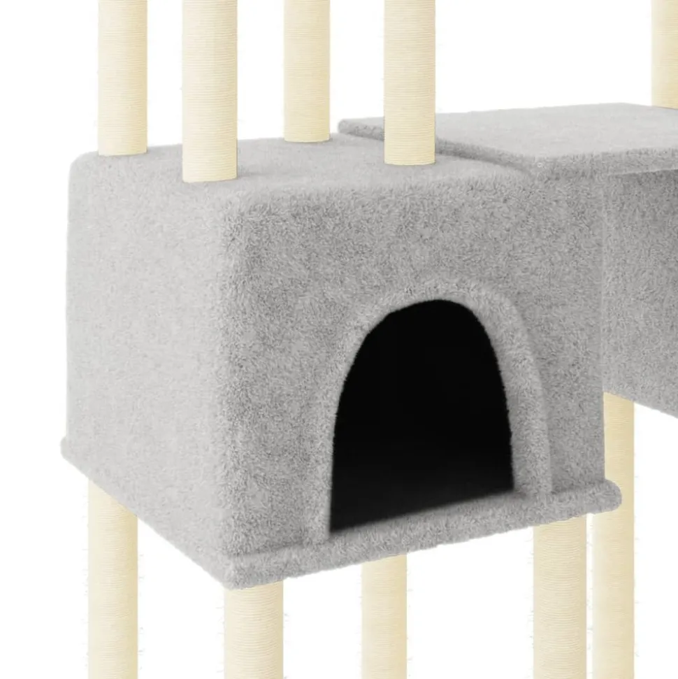 MAISON EXCLUSIVE - Arbre à chat avec griffoirs en sisal gris clair 199 cm
