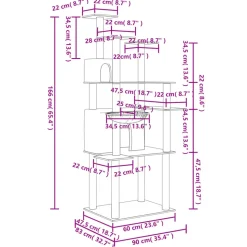 MAISON EXCLUSIVE - Arbre à chat avec griffoirs en sisal crème 166 cm