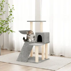 MAISON EXCLUSIVE - Arbre à chat avec griffoirs en sisal gris clair 82 cm