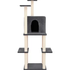 MAISON EXCLUSIVE - Arbre à chat avec griffoirs en sisal gris foncé 144,5 cm
