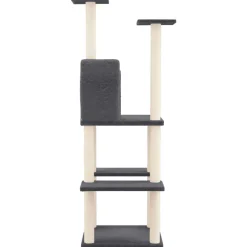 MAISON EXCLUSIVE - Arbre à chat avec griffoirs en sisal gris foncé 144,5 cm