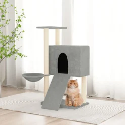 MAISON EXCLUSIVE - Arbre à chat avec griffoirs en sisal gris clair 96 cm