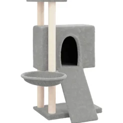 MAISON EXCLUSIVE - Arbre à chat avec griffoirs en sisal gris clair 96 cm
