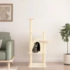 MAISON EXCLUSIVE - Arbre à chat avec griffoirs en sisal crème 132 cm