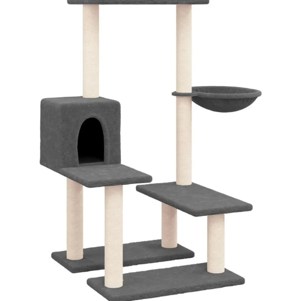 MAISON EXCLUSIVE - Arbre à chat avec griffoirs en sisal gris foncé 94,5 cm