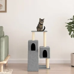MAISON EXCLUSIVE - Arbre à chat avec griffoirs en sisal gris clair 82 cm
