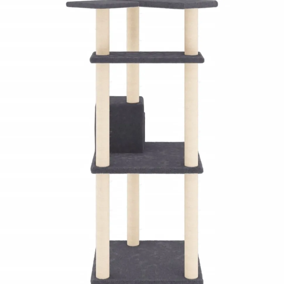 MAISON EXCLUSIVE - Arbre à chat avec griffoirs en sisal gris foncé 123 cm
