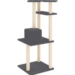 MAISON EXCLUSIVE - Arbre à chat avec griffoirs en sisal gris foncé 123 cm