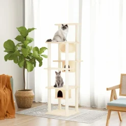MAISON EXCLUSIVE - Arbre à chat avec griffoirs en sisal crème 169 cm