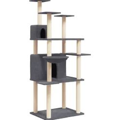 MAISON EXCLUSIVE - Arbre à chat avec griffoirs en sisal gris foncé 166 cm
