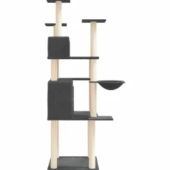 MAISON EXCLUSIVE - Arbre à chat avec griffoirs en sisal gris foncé 166 cm