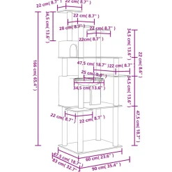 MAISON EXCLUSIVE - Arbre à chat avec griffoirs en sisal gris foncé 166 cm