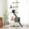 MAISON EXCLUSIVE - Arbre à chat avec griffoirs en sisal gris foncé 190 cm
