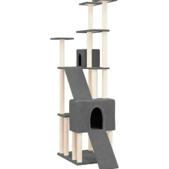 MAISON EXCLUSIVE - Arbre à chat avec griffoirs en sisal gris foncé 190 cm