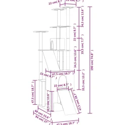 MAISON EXCLUSIVE - Arbre à chat avec griffoirs en sisal gris foncé 190 cm