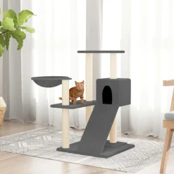 MAISON EXCLUSIVE - Arbre à chat avec griffoirs en sisal gris foncé 82 cm